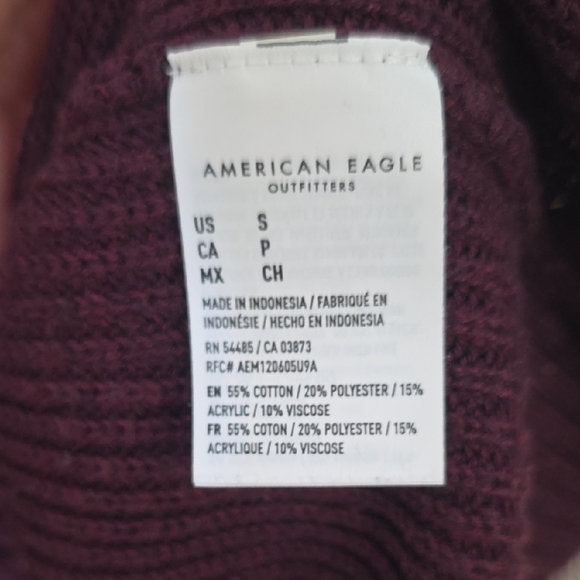 American Eagle Outfitters Purple and Cream Crew Neck Sweater - Picture 4 of 7